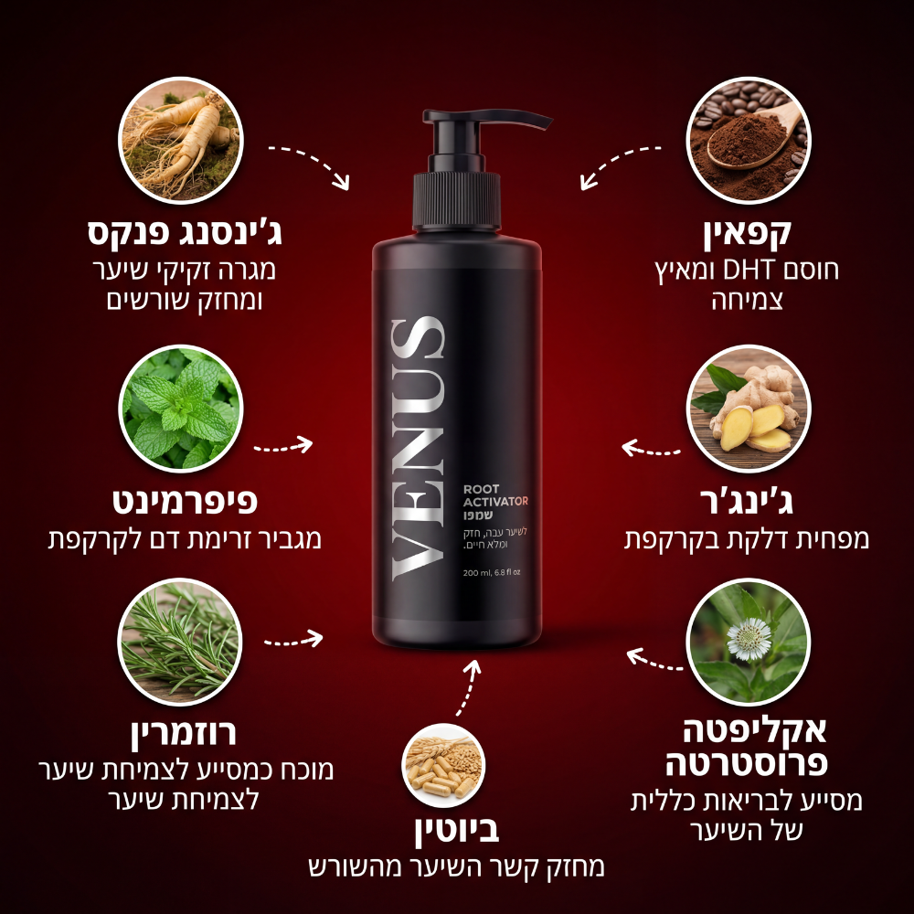 שמפו לצמיחת שיער - Venus Root Activator