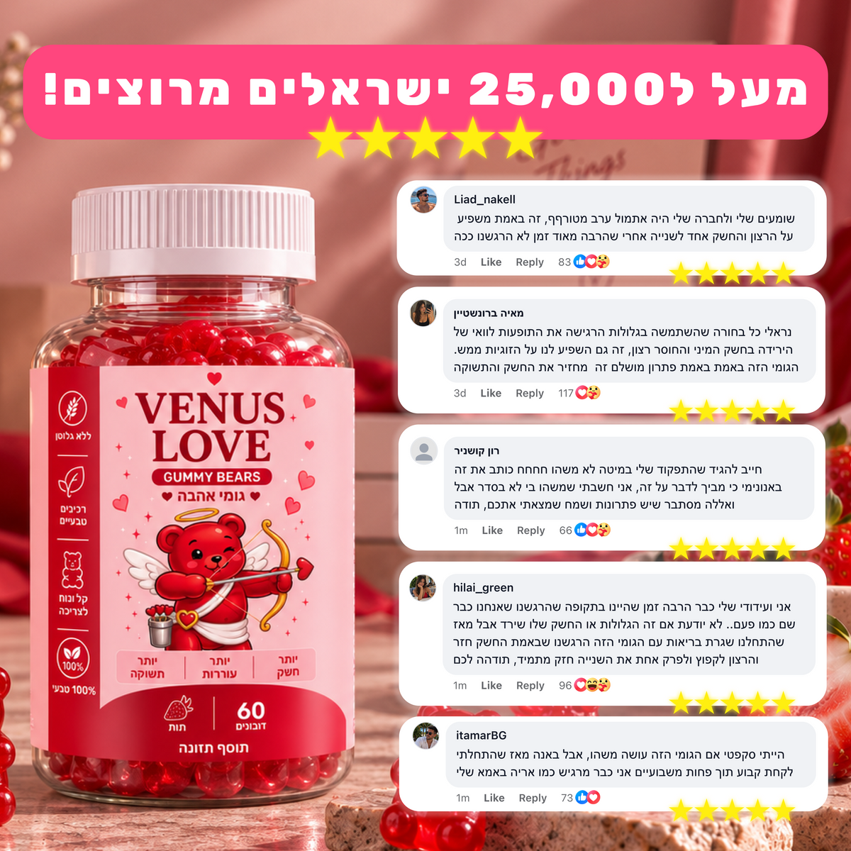 Venus Love Unisex -  דובוני אהבה לעוררות מינית